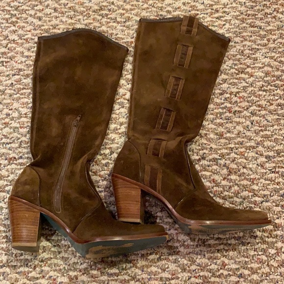 Shoes - Brown Suede Boots - Size 7.5